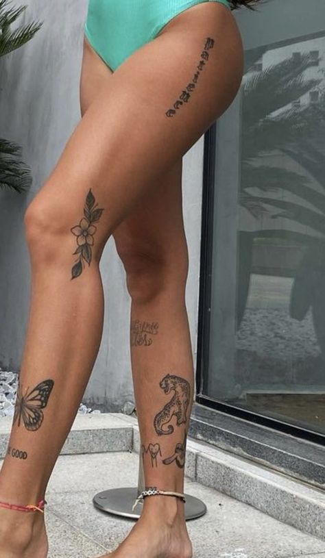 Legs Women Tattoo, Woman’s Shin Tattoo, Minimalist Shin Tattoo, Leg Band Tattoos Women, Leg Dragon Tattoos Women, Leg Number Tattoo, Half Knee Tattoo, Dainty Leg Sleeve, Thighs Tattoo Women