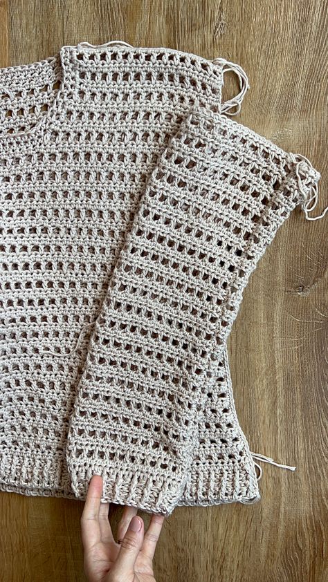 Crochet Summer Jumper Free Pattern, Crochet Beach Sweater Pattern, Crocheted Top Pattern, Crochet Cotton Sweater Pattern Free, Crocheted Mesh Top, Filet Crochet Sweater, Crochet Fall Tops Free Patterns, Summer Sweater Crochet Pattern, Mesh Crochet Sweater Pattern