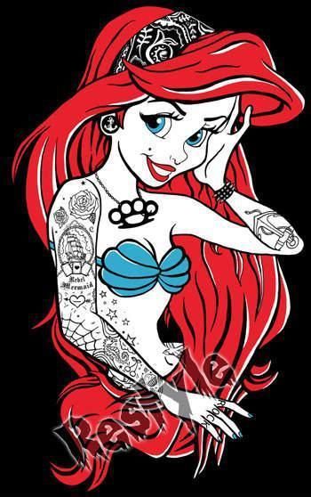 This is awesome!!! haha Emo Disney, Goth Disney Princesses, Disney Punk, Goth Disney, Punk Disney Princesses, Disney Princess Tattoo, Princess Tattoo, Alternative Disney, Punk Disney