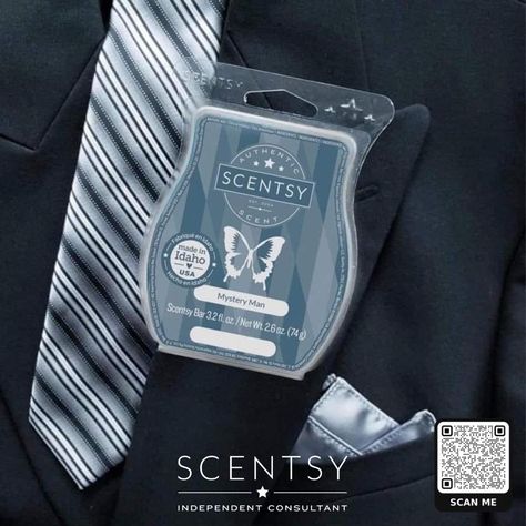 Scentsy is for men! For more information, or to place an order, please scan the QR code or use the hyperlink. When ordering, please use the open/active party from the dropdown. Questions, please feel free to message us. https://mebandgeo.scentsy.us/product/search?query=mystery+man #scentsy #scentsylife #scentsyaddict #ScentsyLife #scentsyformen #ScentsyMan #scentsyfragrance #scentsybars Interactive Facebook Posts, Mystery Man, Clary Sage Oil, Scentsy Scent, Scentsy Independent Consultant, Scentsy Fragrance, Masculine Scent, Scentsy Bars, White Cedar