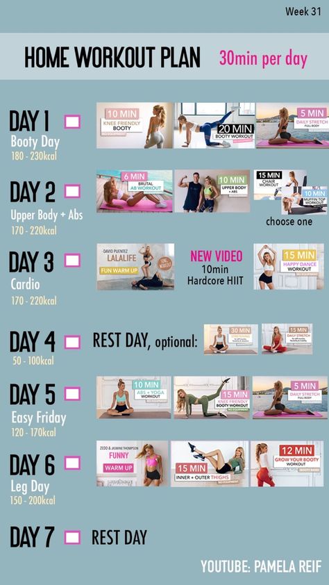 Intense Workout Plan, Planning Sport, 30 Day Workout Plan, 30 Min Workout, Hiit Cardio Workouts, Weekly Workout Plans, Fitness Videos, Workout Plan For Women, 30 Day Workout Challenge