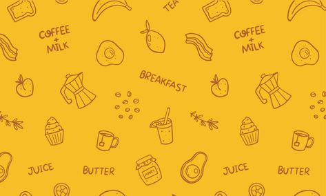 Pattern Minimalist, Breakfast Juice, Minimalist Background, Food Pattern, Food Patterns, Minimalist Pattern, Coffee Milk, Vector Art, Vector Free