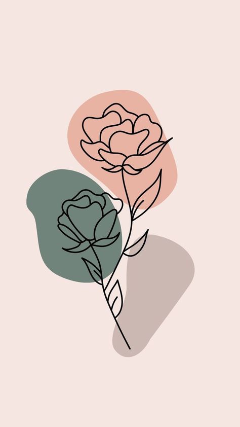 Line Art Flowers, Boho Art Drawings, Theme Tattoo, Boho Painting, Vintage Flowers Wallpaper, Abstract Wallpaper Design, Flower Art Drawing, Simple Phone Wallpapers, Line Art Design