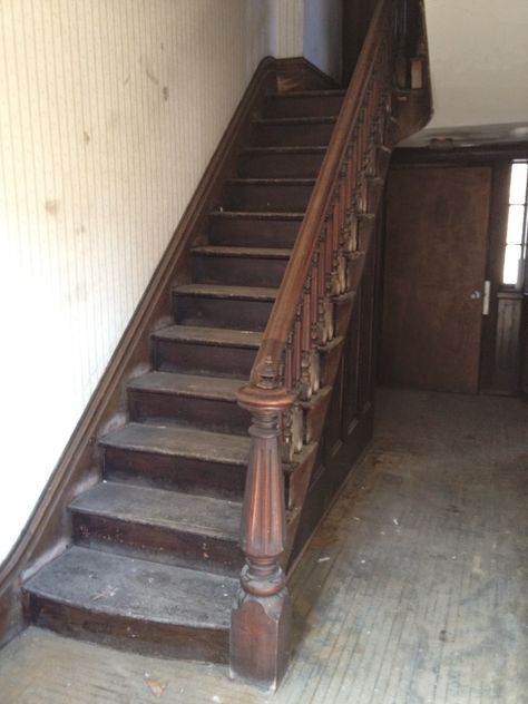 victorian staircase | Waynesburg Matters: VICTORIAN STAIRCASES, 1860-1895 Victorian Stairs, Victorian Staircase, Stair Newel Post, House Staircase, Stair Case, Newel Posts, Post Cap, Curved Staircase, Wood Stairs