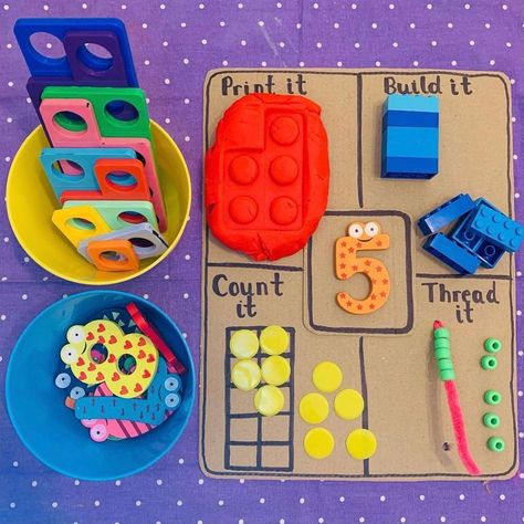 DIY Play Ideas on Instagram: “Budget-Friendly ways to play and learn! Swipe 👉to see more hands on and super visual activities by @myteachermummyandme -…” One More One Less Activities, Maths Area Eyfs, Numicon Activities, Visual Activities, Preschool Maths, One More One Less, Eyfs Maths, Instagram Number, Number Board