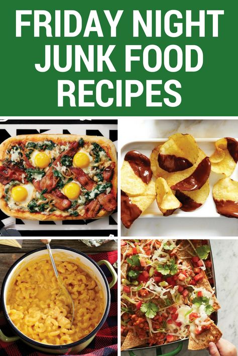 Put on your stretchy pants! 10 indulgent junk food recipes, perfect for a Friday night in. Fun Friday Night Meals, Homemade Junk Food, Fun Weekend Dinner Ideas, Junk Food Dinner, Fun Friday Night Dinner Ideas, Movie Night Dinner Ideas, Friday Dinner Ideas, Junk Food Recipes, Friday Night Foods