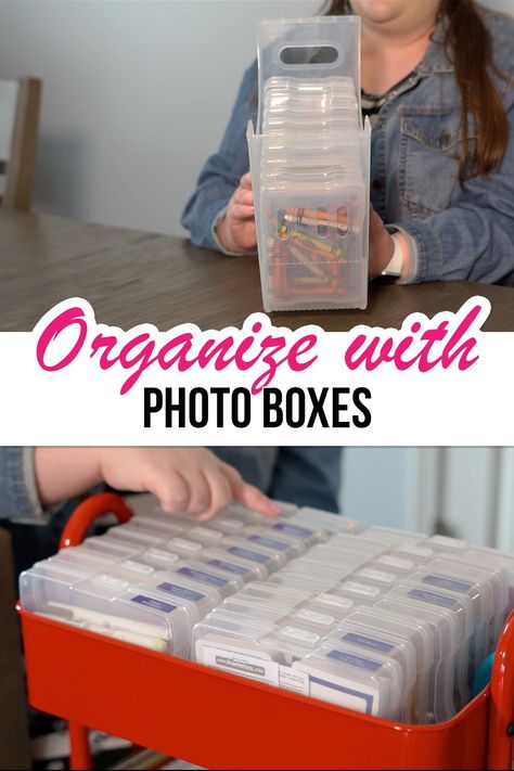 Photo Organizer Case Ideas, Photo Case Storage Ideas, Photo Box Organization, Photo And Craft Keeper Ideas, Really Useful Box Storage Ideas, Photo Boxes Ideas Storage, Photo Storage Box Ideas, How To Organize Photos Storage Boxes, Photo Storage Ideas