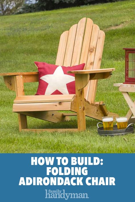 How To Build A Folding Adirondack Chair Folding Adirondack Chair Plans Free, Diy Folding Adirondack Chair Plans, Diy Folding Chair, Diy Camping Chair, Folding Adirondack Chair Plans, Adirondak Chairs, Muskoka Chairs, Adirondack Chairs Diy, Wooden Patio Furniture