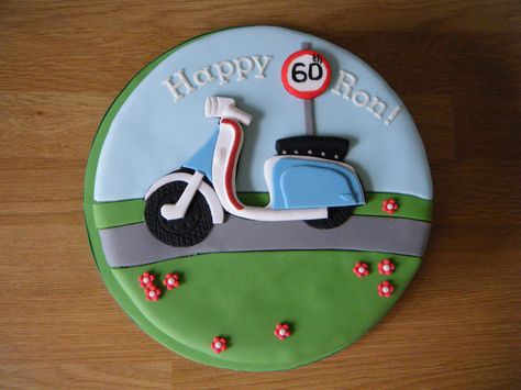 Vespa Cake, Scooter Cake, Tulip Cake, Bike Cakes, 80 Birthday Cake, Golden Cake, 60th Birthday Cakes, Unicorn Birthday Cake, Birthday Cakes For Women