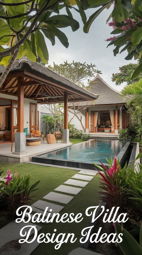 Escape to paradise with Bali-inspired house designs! From open layouts to tropical vibes, these ideas will turn your home into a serene retreat. Explore Bali Architecture and Tropical House Design to create your ideal space. Embrace the warmth and charm of a Tropical House with stunning Casa Country details! #gg #homedesigninsider #tropicalbalistylehousedesign Bali Style Architecture, Tropical Bali House, Bali Tropical House, Tropical Bungalow House Design, Tropical House Design Philippines, Bali Villa Floorplan, Bali House Design Villas, Bali Resort Villa, Polynesian House