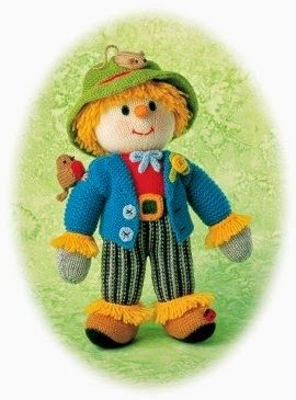 Dolls and Decor by Revu..............: Miss. Polka Dot knitting pattern Jean Greenhowe, Scarecrow Doll, Beanie Knitting Patterns Free, Knitted Mittens Pattern, Knitted Toys Free Patterns, Knitted Teddy Bear, Knitting Patterns Toys, Baby Knitting Patterns Free, Knitted Animals