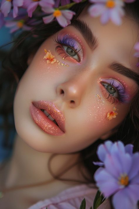 Here are some lovely spring makeup looks that radiate Spring Makeup Looks, Stunning Eye Makeup, Purple Eyeshadow Looks, Natural Makeup Ideas, Pastel Makeup, Bad Makeup, Flower Makeup, Eye Makeup Looks, Artist Humor