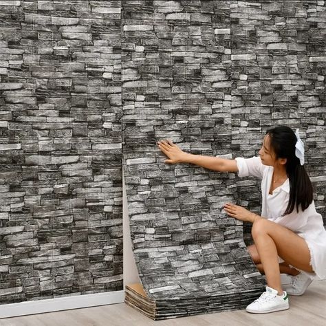 Smarter Shopping, Better Living! Aliexpress.com Brick Bedroom, Wallpaper For Living Room, Wall Stickers Wallpaper, Living Room Background, Diy Wallpaper, Wall Stickers Living Room, Brick Wallpaper, Brick Patterns, Nanjing