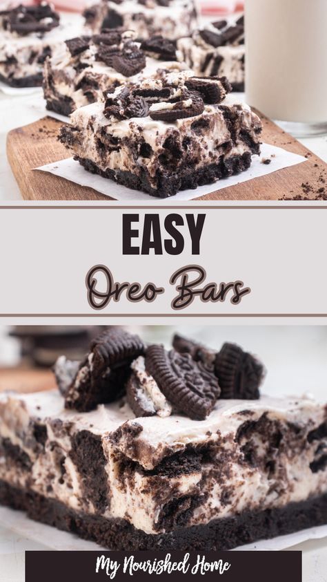 Oreo Cheesecake Bars are a delicious treat I love making for parties and family gatherings. These bars are simple to prepare and ideal for anyone who appreciates the rich flavor of Oreo cookies combined with creamy cheesecake. Oreo Cheesecake Bar, Oreo Cheesecake Bars Easy, Oreo Cookie Bars Recipes, Oreo Bars Recipe, Oreo Cookie Cheesecake Recipe, Oreo Cookie Dessert Recipes, Oreo Squares, Oreo Cookie Desserts, Recipes With Oreos