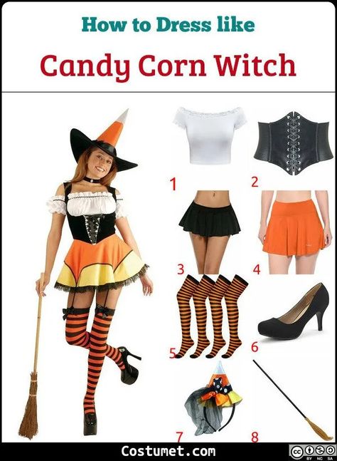 Candy Corn Witch Costume, Candy Witch Costume, Candy Corn Costume Women, Corn Costume, Candy Corn Witch, Candy Corn Costume, Popular Costumes, Popular Candy, White Off Shoulder Top