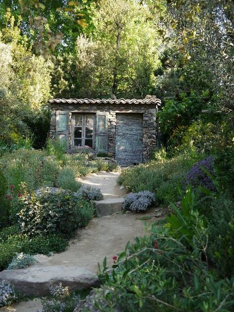 Plant Tree, She Sheds, French Cottage, Cabins And Cottages, Old Stone, Garden Structures, Garden Cottage, Outdoor Rooms, Garden Shed