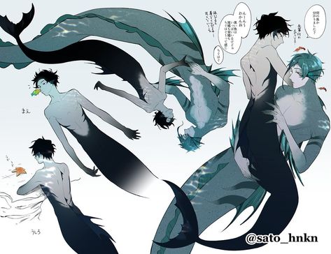 Mermen Character Design, Shark Mermaid Character Design, Siren Oc Male, Merman Oc, Sea Monster Oc, Mermaid Illustration Art, Siren Oc, Mermaids Art, Mermaid Design