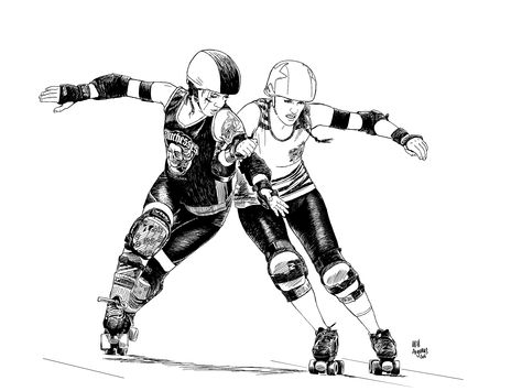 Roller derby girls. Jammer. Roller Derby Drills, Roller Derby Art, Roller Quad, Chiara Bautista, Derby Time, Roller Derby Girls, Derby Skates, Quad Roller Skates, Derby Girl