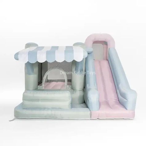 Oxford Pastel Modern Inflatable Bounce House With Slide And Ball Pit Pool Light Colored Neutral Children Inflatable Bouncer Slide And Ball Pit, House With Slide, Jump House, Bounce House With Slide, Inflatable Bounce House, Bouncy House, Pool Light, Ball Pit, Inflatable Pool