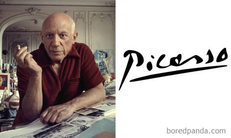 Pablo Picasso – Spanish Painter And Sculptor Best Known For Co-Founding The Cubist Movement | Bored Panda Famous Signatures, Picasso Signature, Celebrity Airport Outfit, Celebrity Autographs, Celebrity Art Drawings, Airport Outfit Celebrity, Celebrity Acne, Celebrity Art Portraits, Cubist Movement