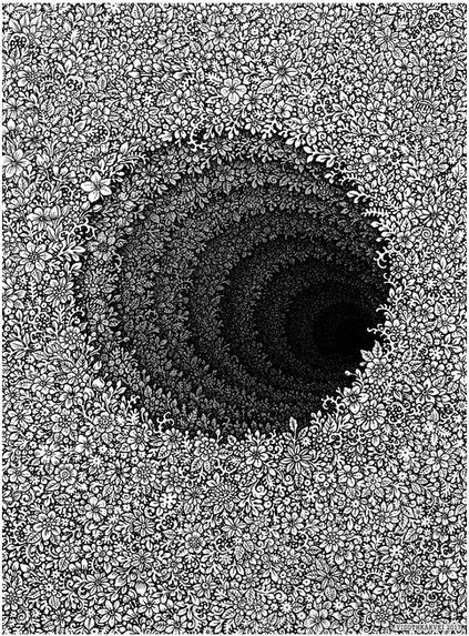 FLORAL HOLE BY VISOTH KAKVEI Visoth Kakvei, Illusion Drawings, Stippling Art, 3d Drawings, Illusion Art, Wow Art, Pen Art, Ink Illustrations, Zentangle Art