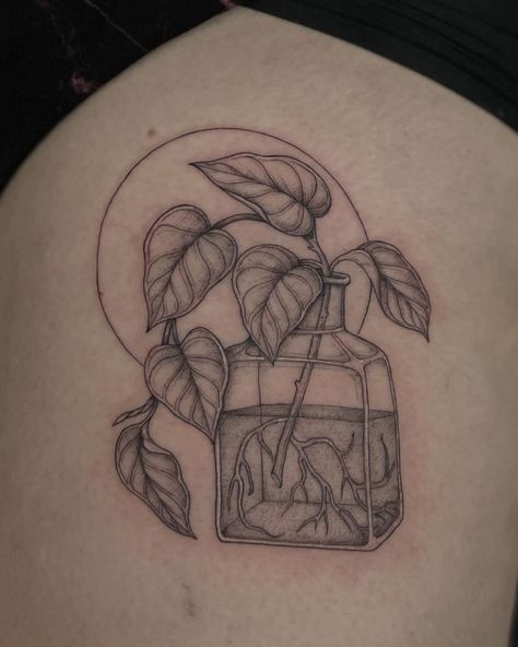 Cover Up Tattoos For Women, Cupid Tattoo, Hippie Tattoo, Cup Tattoo, Flower Tattoo Ideas, Bottle Tattoo, Plant Tattoo, Tattoo Portfolio, Minimalist Tattoos