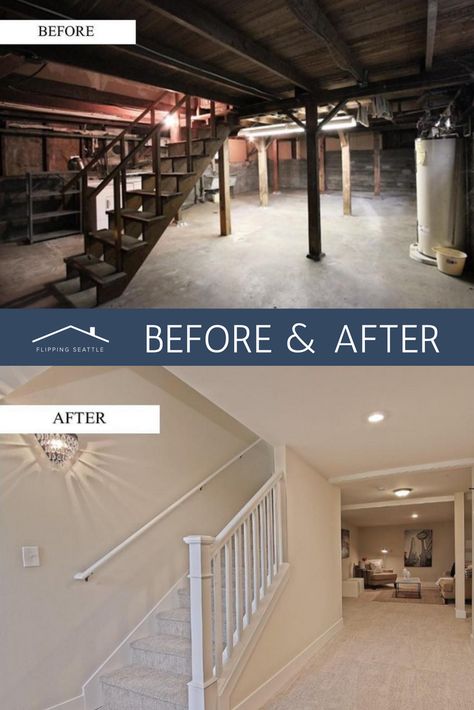 Basement Remodeling Before And After, Cheap Basement Remodel, Small Basement Remodel, Stairs Renovation, House Makeovers, Basement Remodel Diy, Bedroom Basement, Basement Inspiration, Finished Basement Ideas