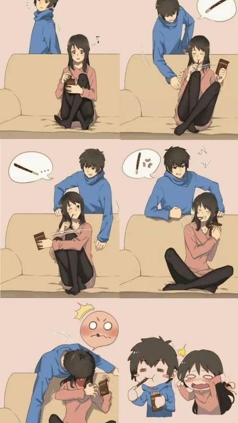 Cute Couple Comics, Couples Comics, Manga Couple, Romantic Anime Couples, Cute Couple Drawings, Cute Love Cartoons, Cute Stories, Cute Couple Art, Anime Love Couple