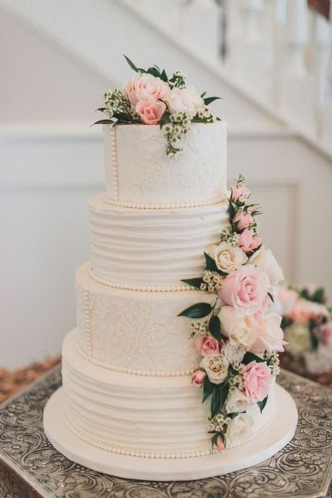 spring summer pink wedding cake ideas #wedding #weddings #weddingcakes #cakes #pink #pinkweddings Spring Wedding Cake Ideas, Blush Pink Wedding Cake, Classy Wedding Cakes, Blush Wedding Cakes, Wedding Cake Pearls, Spring Wedding Cake, Purple Wedding Cakes, Wedding Cake Ideas, Lace Wedding Cake