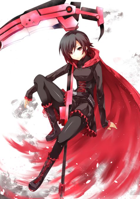 Ruby Rose Rwby Scythe, Anime Grim Reaper, Ruby Rose Anime, Rose Anime, Rwby Red, Rwby Characters, Rwby Comic, Team Rwby, Rwby Fanart