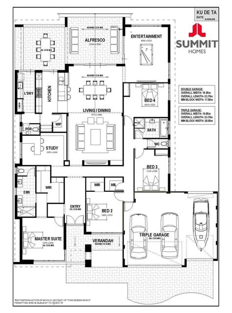 5 Bedroom House Plans, Summit Homes, 4 Bedroom House Plans, Floor Plan 4 Bedroom, Home Design Floor Plans, House Construction Plan, Beautiful House Plans, House Map, Family House Plans