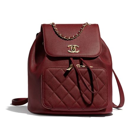 Grained Calfskin Gold-Tone Metal Burgundy Backpack | CHANEL Mochila Chanel, Chanel Chevron, Small Drawstring Bag, Chanel Fashion Show, Chanel Jumbo, Chanel Store, Business Backpack, Chanel Official, Chanel Official Website