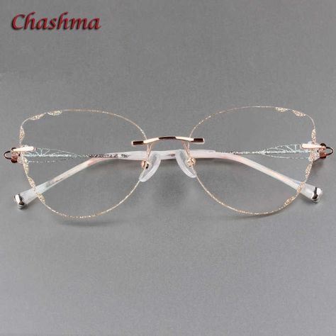 Chashma Brand Luxury Tint Lenses Myopia Glasses Reading Glasses Diamond Rimless Colored Lenses Prescription Glasses Frame Women|rimless prescription glasses|brand prescription glassesprescription glasses - AliExpress Pretty Glasses, Cute Glasses Frames, Saving Face, Classy Glasses, Fancy Glasses, Womens Eyewear Frames, Titanium Glasses Frames, Glasses Trends, Prescription Glasses Frames