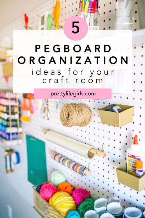 Teacher Pegboard Ideas, Homeschool Pegboard Ideas, Craft Room Bulletin Board Ideas, Craft Storage Pegboard, Pegboard For Craft Room, Craftroom Pegboard Organization, Craft Room Peg Board Organization, Pegboard Ideas For Craft Room, Painted Peg Board Ideas