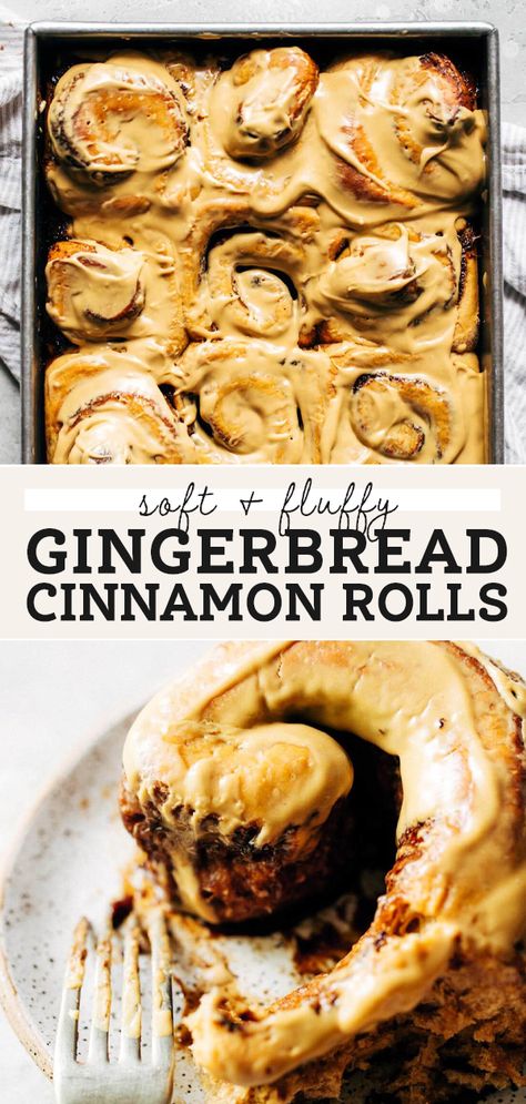 Gingerbread Cinnamon Rolls, Butternut Bakery, Fluffy Cinnamon Rolls, Cinnamon Roll Dough, Cinnamon Rolls Homemade, Cream Cheese Icing, Cinnamon Rolls Recipe, Sweet Roll, Christmas Cooking