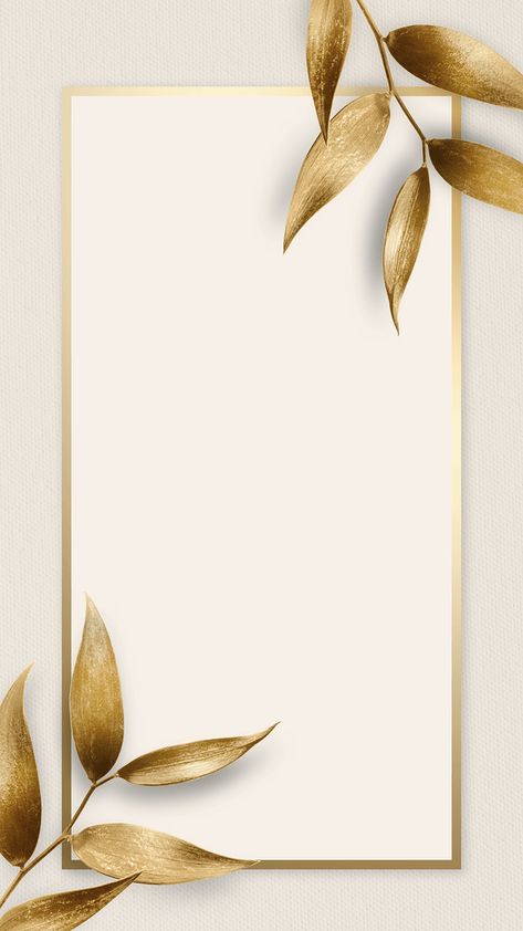 Aesthetic Android, Leaves Frame, Gold Wallpaper Background, Wedding Invitation Background, Photo Frame Wallpaper, Olive Leaves, Golden Background, Invitation Background, Gold Frames