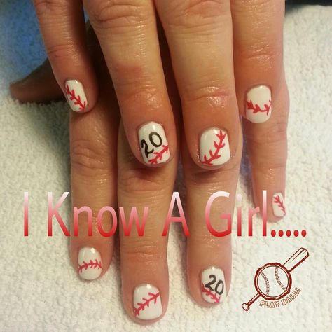 Painting your child's number on one nail! Baseball Nails With Number, Baseball Acrylic Nails, Baseball Toe Nail Designs, Baseball Manicure, Baseball French Tip Nails, Baseball Nail Designs, Baseball Nails, Cute Gel Nails, Work Activities