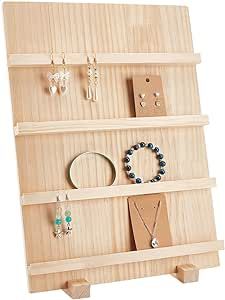 Earring Displays For Craft Shows, Wooden Earring Display, Business Card Holder Display, Earring Card Holder, Jewelry Display Booth, Retail Jewelry Display, Earring Card Display, Earring Display Stand, Jewellery Storage Display