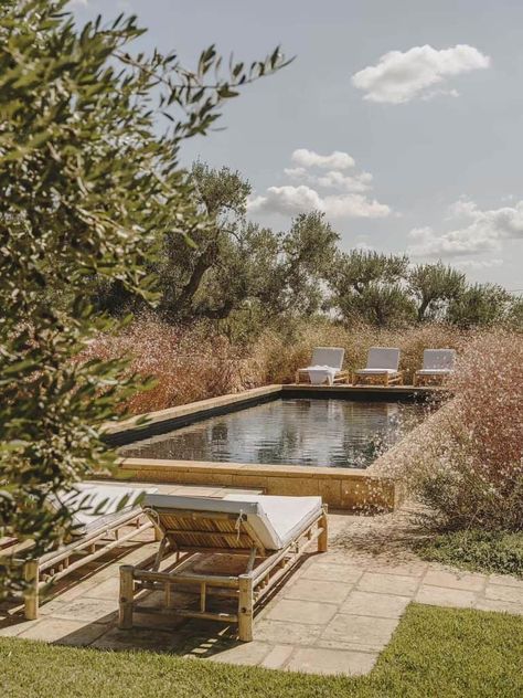 A renovated old stone house offers a charming getaway in Southern Italy Garden Maintenance, Southern Italy, Old Farmhouse, Outdoor Swimming, Stone House, Outdoor Dining Area, Pool Designs, Elle Decor, Puglia