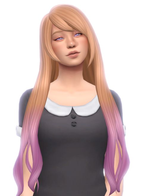 Long Side Bangs, Maxis Match Cc, Side Bangs Hairstyles, Sims 4 Anime, Pelo Sims, Extra Long Hair, Side Part Hairstyles, Swept Bangs, Sims 4 Mm