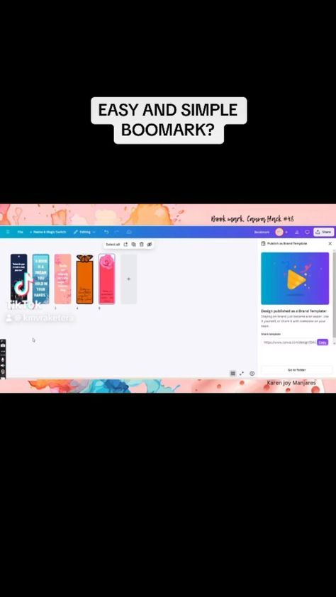 Want to make your own unique bookmarks? 🤩  This video shows you how to design beautiful, personalized bookmarks from scratch using Canva! 💫

Learn how to:

✔️ Choose the perfect template or start from scratch
✔️ Add your own text, images, and graphics
✔️ Customize colors and fonts to match your style
✔️ Download your design as a printable PDF

Get ready to bookmark your favorite books in style! ✨

#canva #bookmark #diy #crafts #easycrafts #booklover #reading #bookworm #design #tutorial #creativity #personalized #gifts #free #tutorial #youtube #shorts Easy Cute Designs, Bookmark Diy, Unique Bookmarks, Diy Bookmark, Using Canva, Unique Bookmark, Personalized Bookmarks, Canva Tutorial, Youtube Shorts