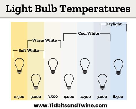 Let's take a look at the difference between Soft White vs Daylight bulbs. This article will discuss the color difference, where to use each in your home, how each one works with different design styles, and which bulbs are my personal favorites! Best Light Bulbs For Home, What Light Bulbs To Use, Lumens Lighting Chart, Daylight Light Bulbs, Light Bulb Color Guide, Best Lightbulb For Home, Types Of Light Bulbs, Choosing Light Bulbs, What Kind Of Light Bulbs Make It Brighter