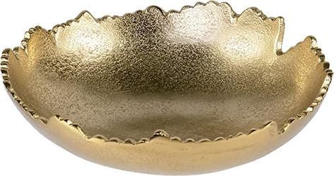 Gold Bowl, Ashley Wood, Window Ledge, Large Centerpiece, Metal Bowl, Creative Co Op, Gold Moon, Hammered Metal, Brass Decor