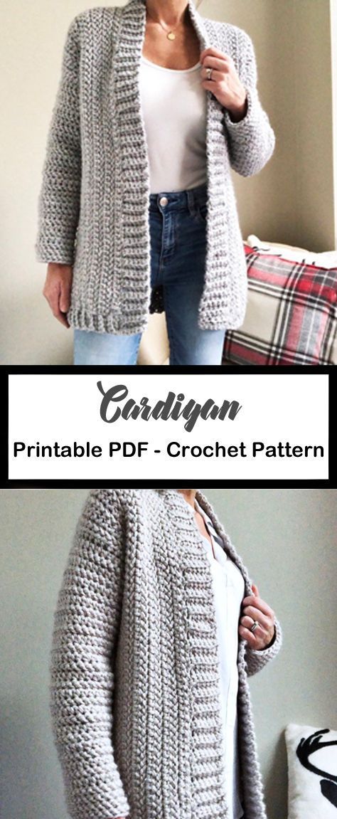 Make a cozy cardigan. sweater crochet patterns- cardigan clothing crochet pattern- amorecraftylife.com #crochet #crochetpattern #diy Crochet Cardigan Pattern Free, Shirt Tutorial, Gilet Crochet, Crochet Cardigan Sweater, Crochet Sweater Pattern Free, Vogue Knitting, Sweater Crochet, Patterned Cardigans, Crochet Jacket