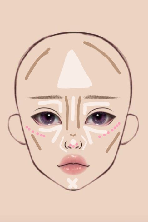 Makeup Routine Guide, Makeup Layout, Asian Makeup Tutorials, Makeup Charts, Anime Eye Makeup, Makeup Drawing, Learn Makeup, Simple Makeup Tips, Makeup Face Charts