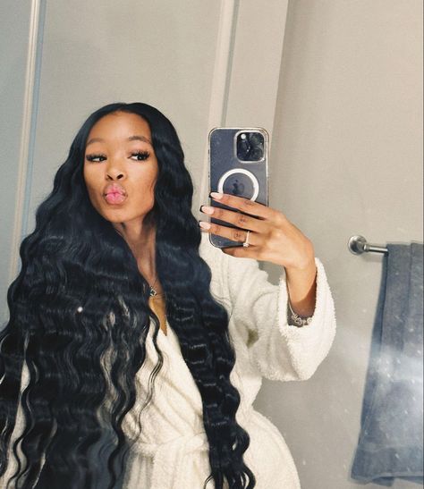 Long Wavy Quick Weave Black Women, Indian Wavy Hair, Wavy Bundles, Mary Pictures, Sew In Hairstyles, Crimped Hair, Dope Hairstyles, Raw Hair, Hair Laid