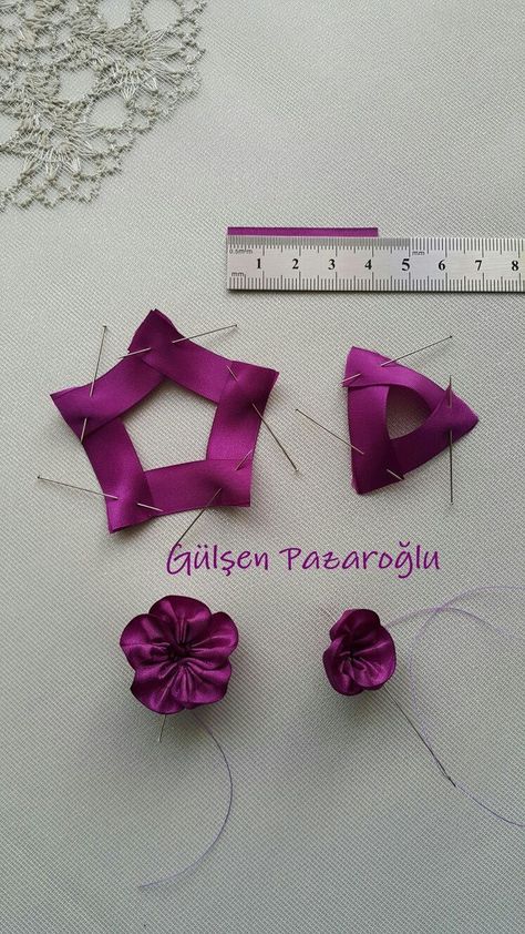 Flower Decoration Ideas, Paper Flowers Easy, Crafts For Beginners, Sulaman Pita, Diy Paper Flowers, Ribbon Flower Tutorial, Diy Hair Accessories Ribbon, Making Fabric Flowers, Flowers Easy