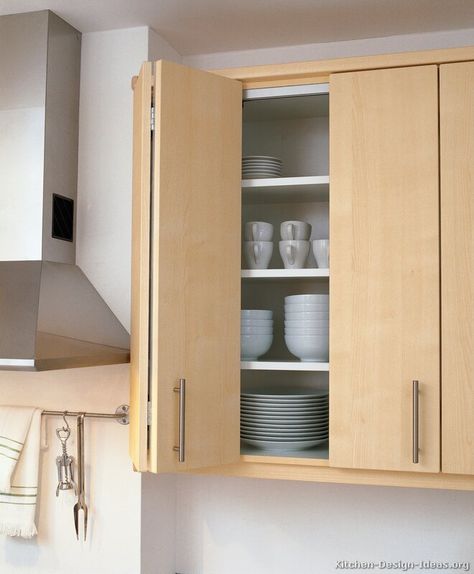 Modern Light Wood Kitchen Cabinets  #03 (Alno.com, Kitchen-Design-Ideas.org) Bifold Cabinet Doors, Cabinet Doors Diy, Square Kitchen Layout, Light Wood Kitchen Cabinets, Tv Cabinets With Doors, Cabinet Door Designs, Light Wood Kitchens, Tiny Kitchen Design, Diy Cabinet Doors