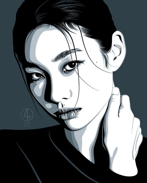 Jung Ho Yeon, Adobe Illustrator Art, Ho Yeon, Pixels Art, Hoyeon Jung, Illustrator Art, Drawing Portrait, Shadow Photos, Vector Portrait