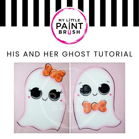 Ghost Painting Easy, Easy Ghost Painting, Easy Halloween Art, Ghost Tutorial, Ghost Painting, Painting Easy, Canvas Drawings, Halloween Painting, Lets Do It